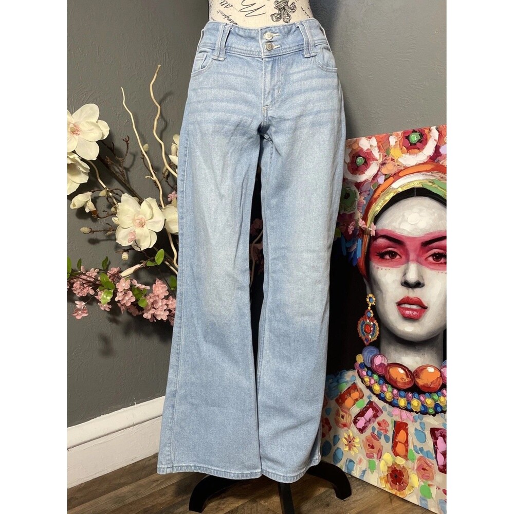 Hollister Low Rise Bootcut Jeans Light Wash Y2K Style Women Size W31/12R